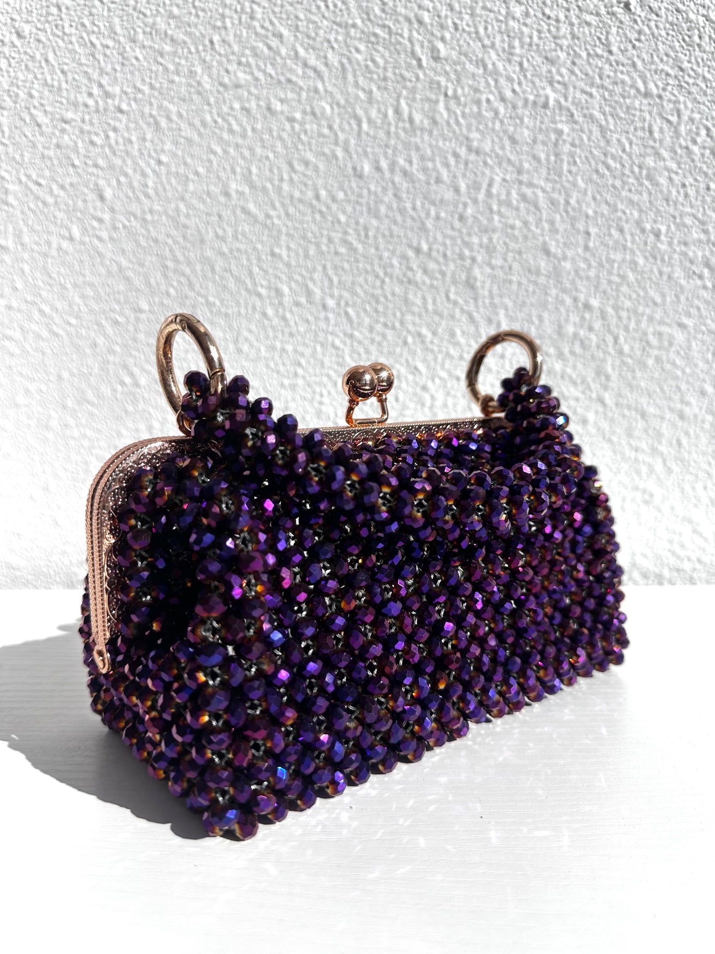 Cuboid Clutch (metallic purple)