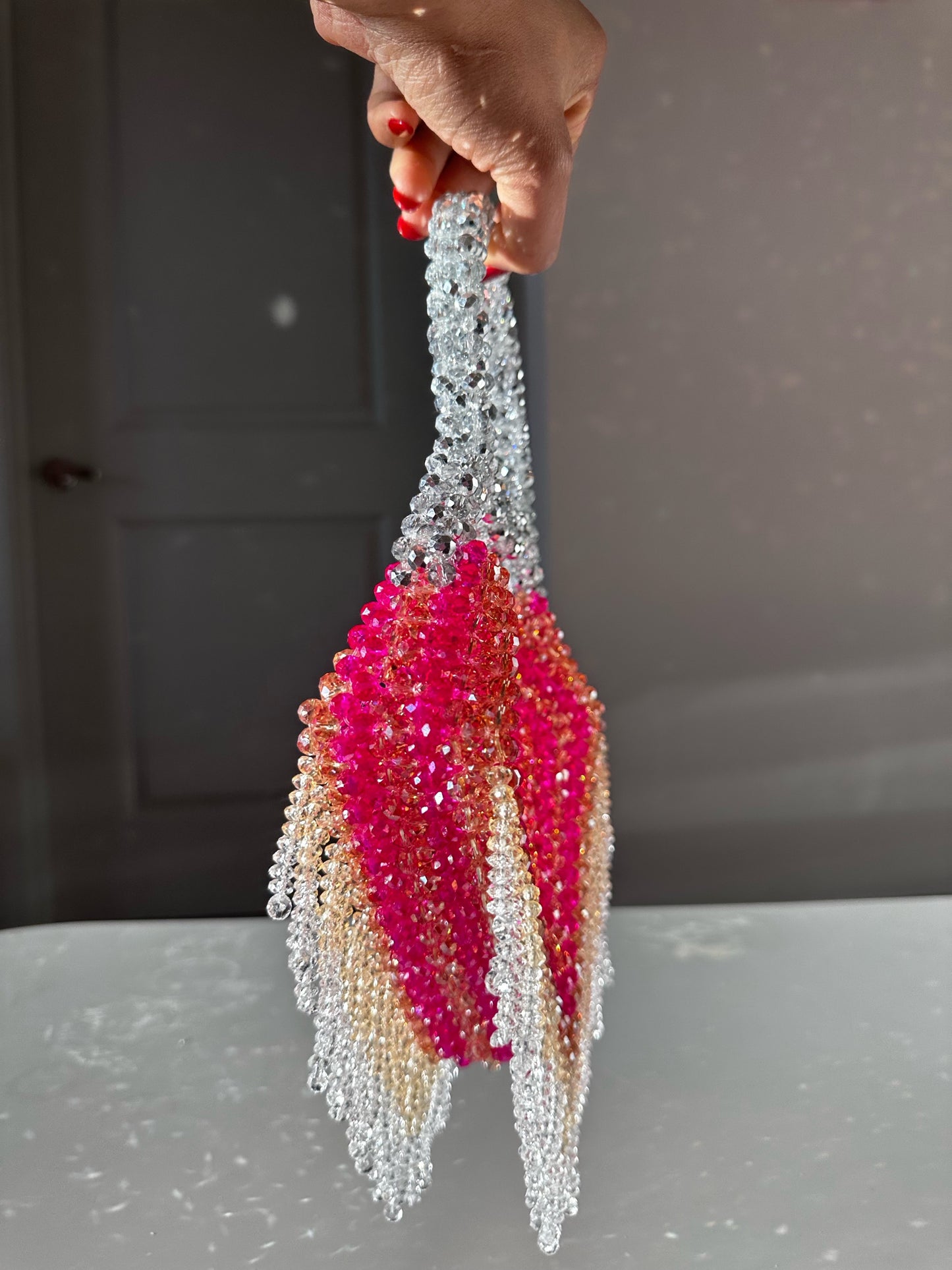 Diamond Ring Bag (fuchsia/champagne/silver rush)