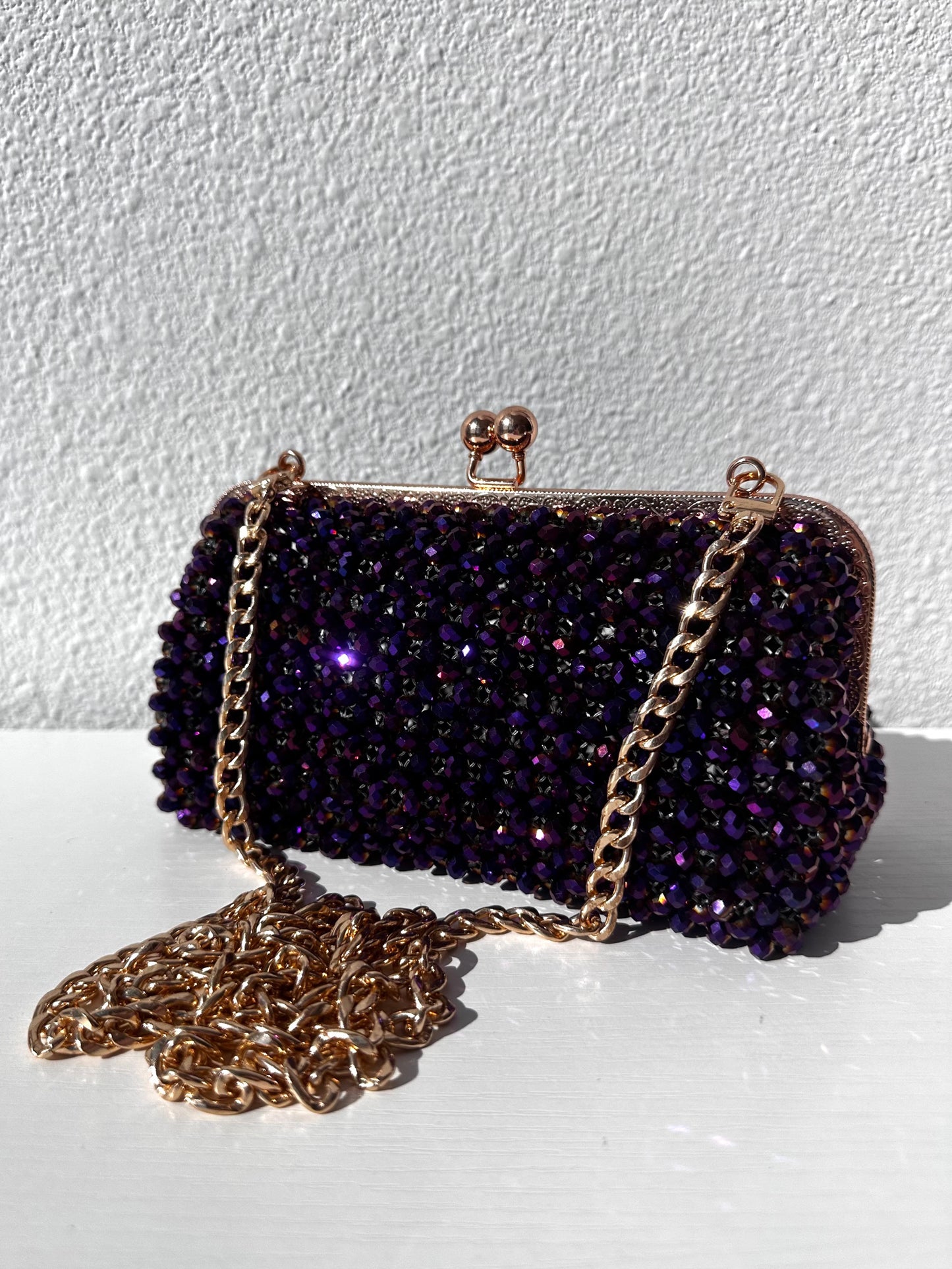Cuboid Clutch (metallic purple)