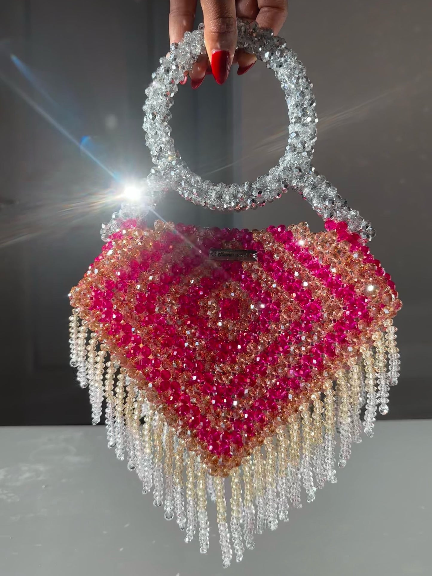 Diamond Ring Bag (fuchsia/champagne/silver rush)