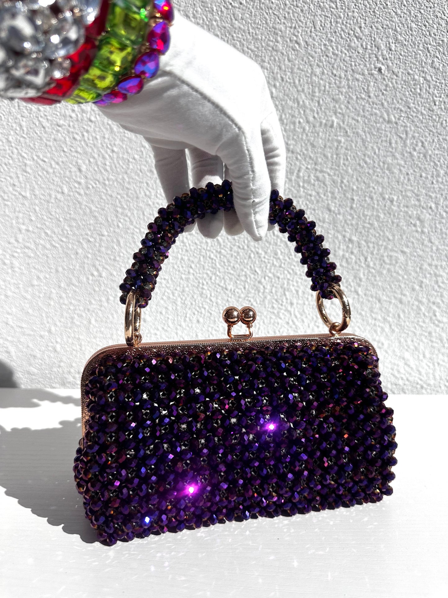 Cuboid Clutch (metallic purple)