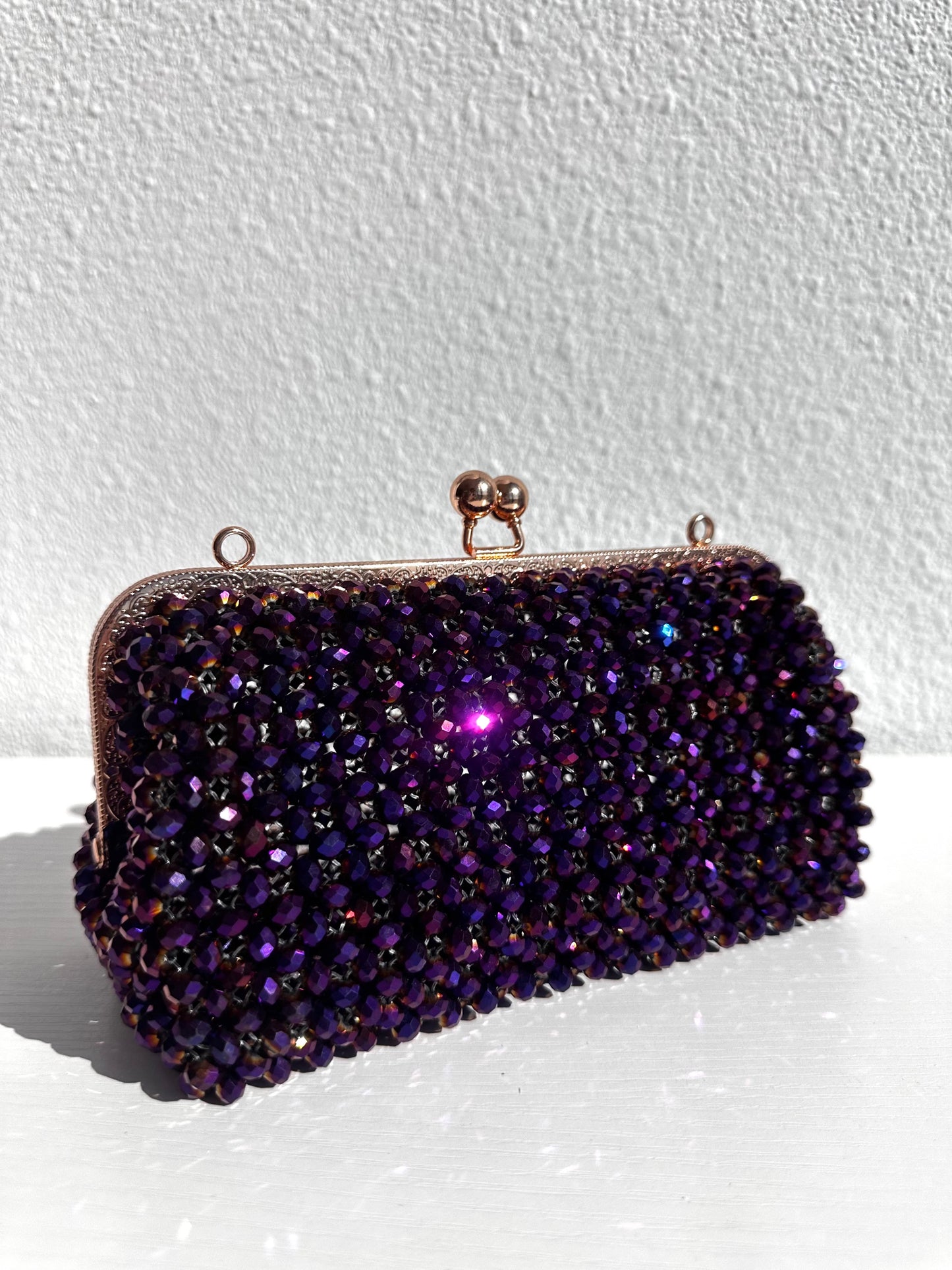 Cuboid Clutch (metallic purple)
